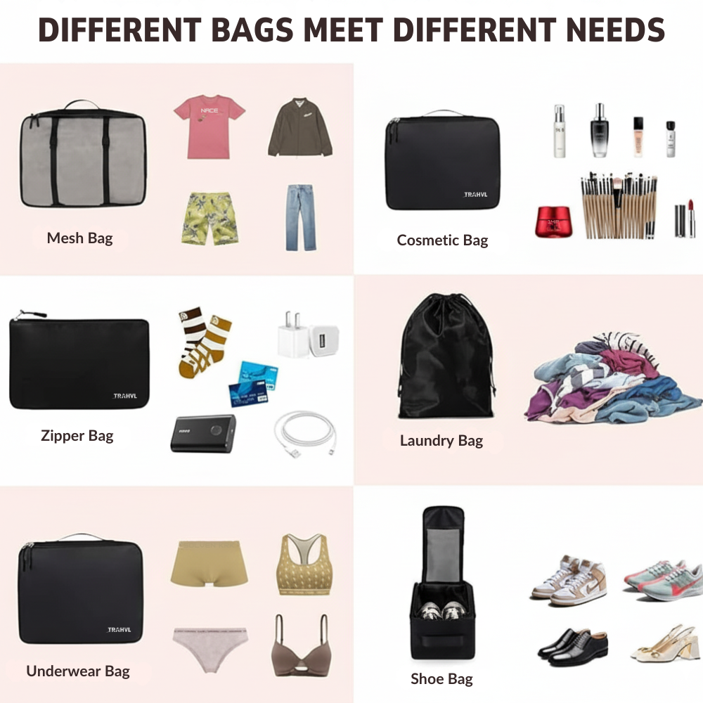 8 Piece Packing Cubes